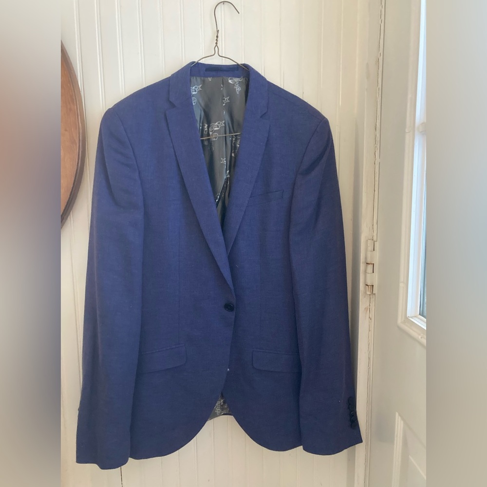 Blue linen blazer